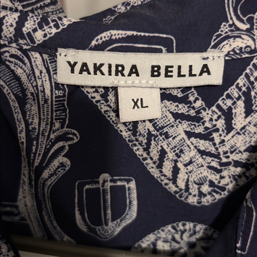 Navy Blue Patterned Dress - Picture 2 of 2